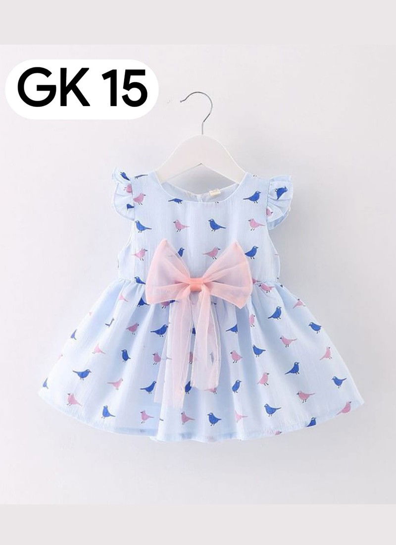 Sky Blue Colour GURUKRUPA Fancy Stylish Party Wear Girls Kids Colllection GK-15